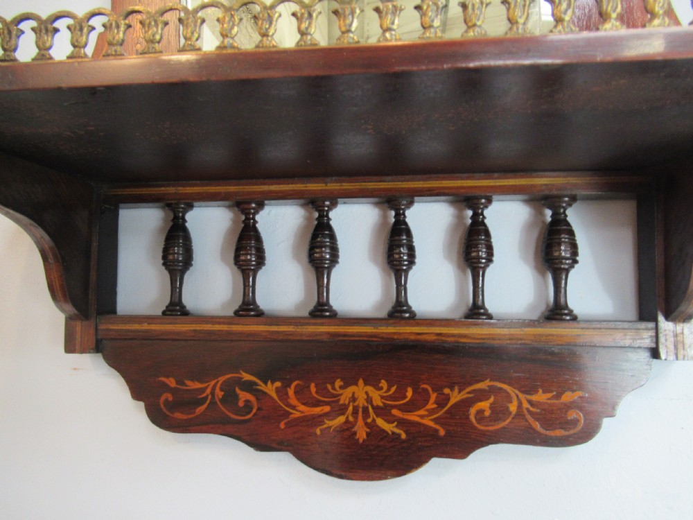 Victorian rosewood  inlaid wall mirror View VI