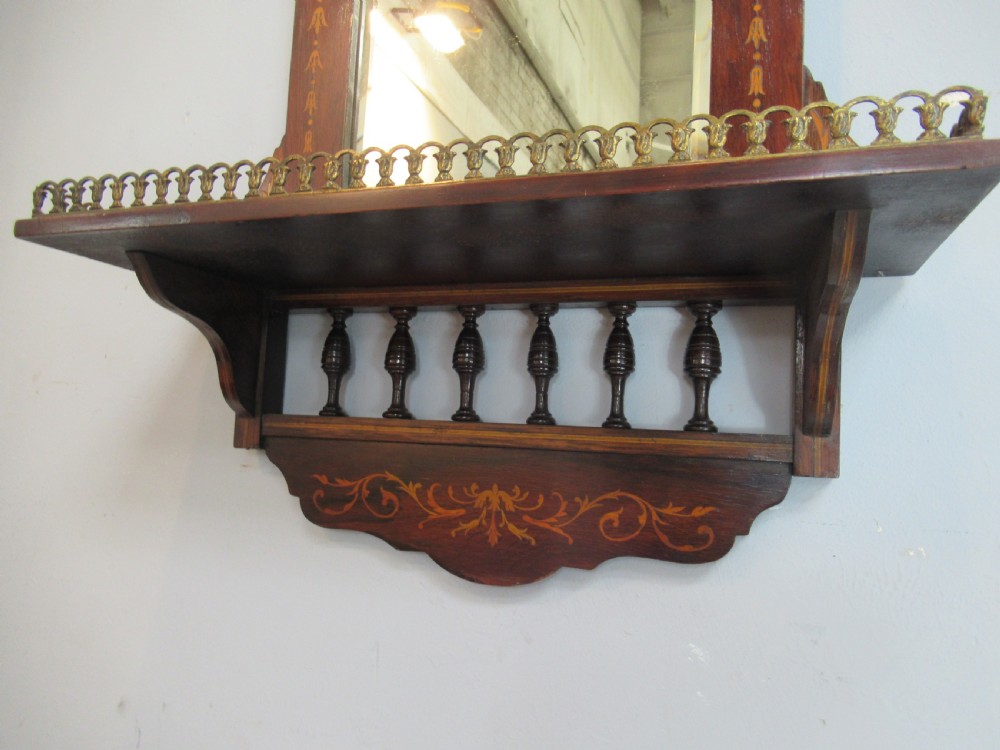 Victorian rosewood  inlaid wall mirror View VII