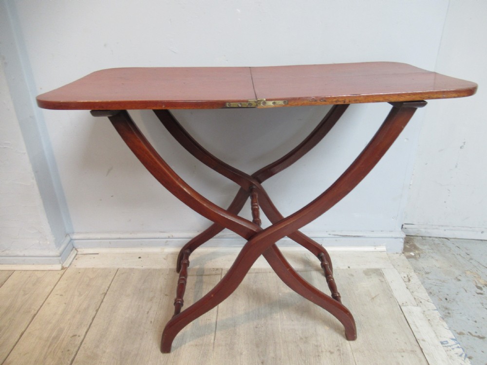 Victorian  mahogany  folding  travel coaching table