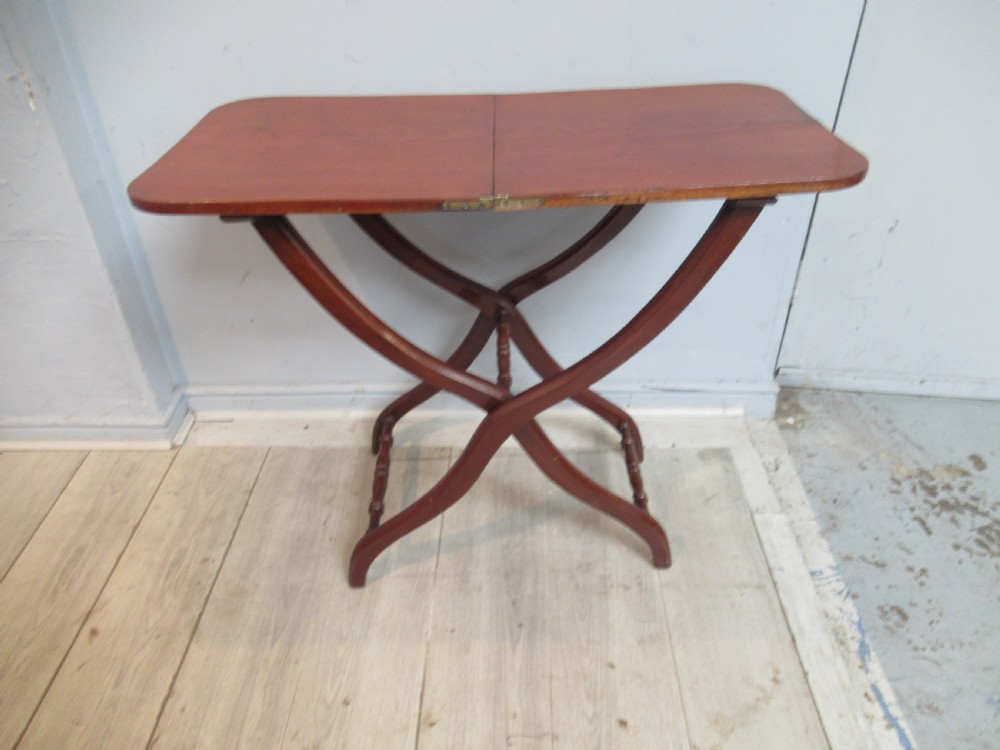 Victorian  mahogany  folding  travel coaching table View II
