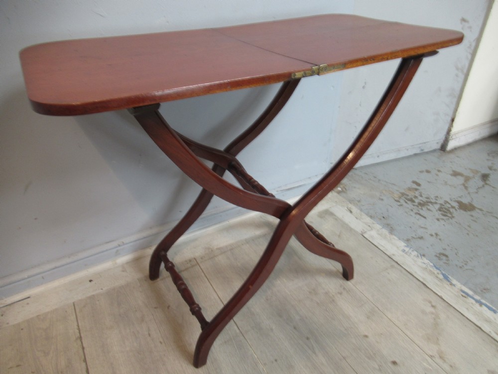 Victorian  mahogany  folding  travel coaching table View IX