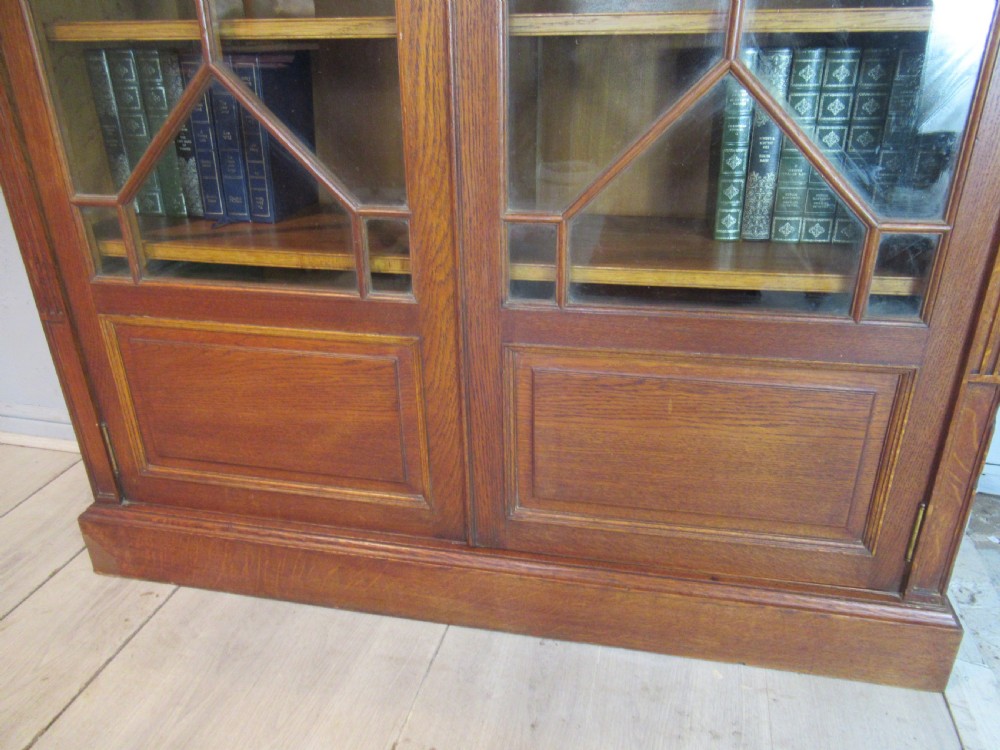 Edwardian   Oak two glass door bookcase View XI