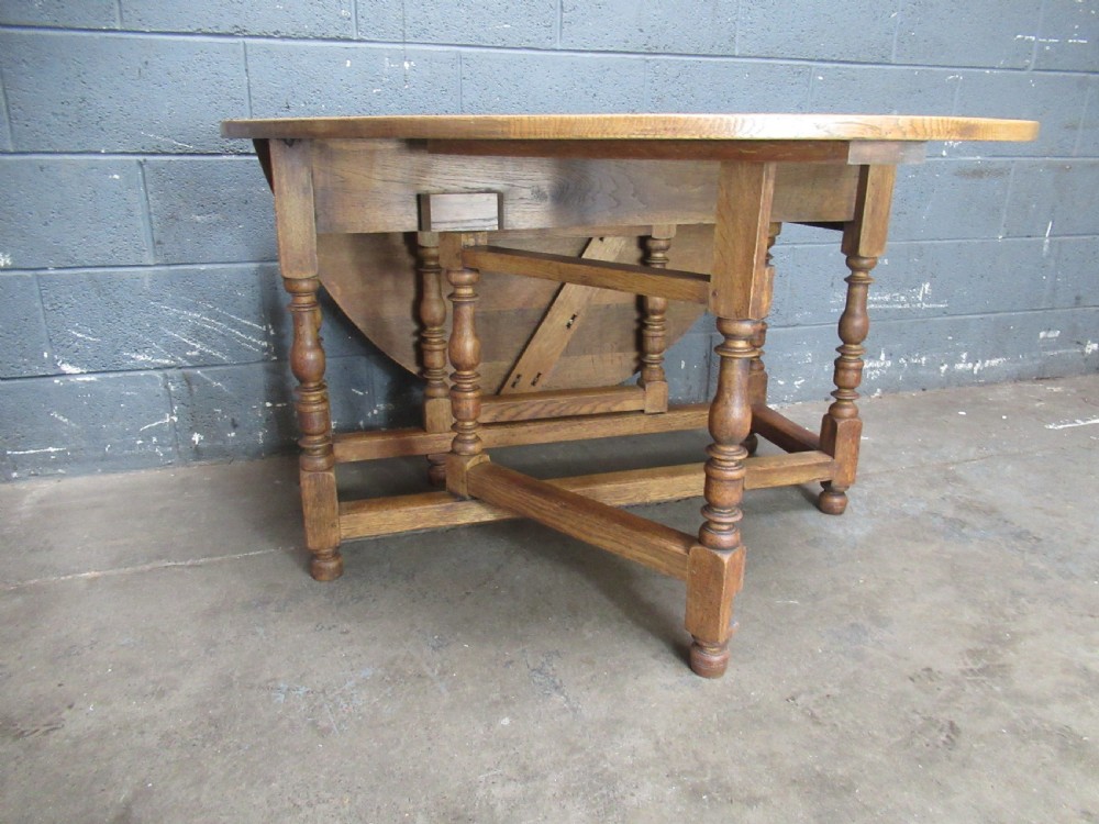 Light oak drop leaf six seat dining table View VIII