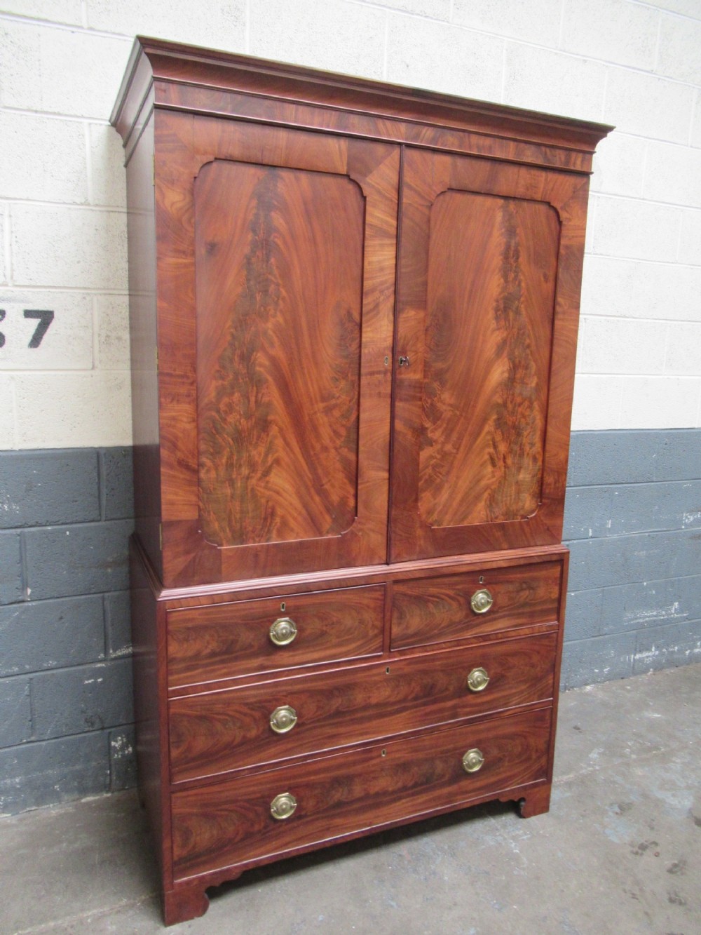 19th century mahogany press wardrobe 