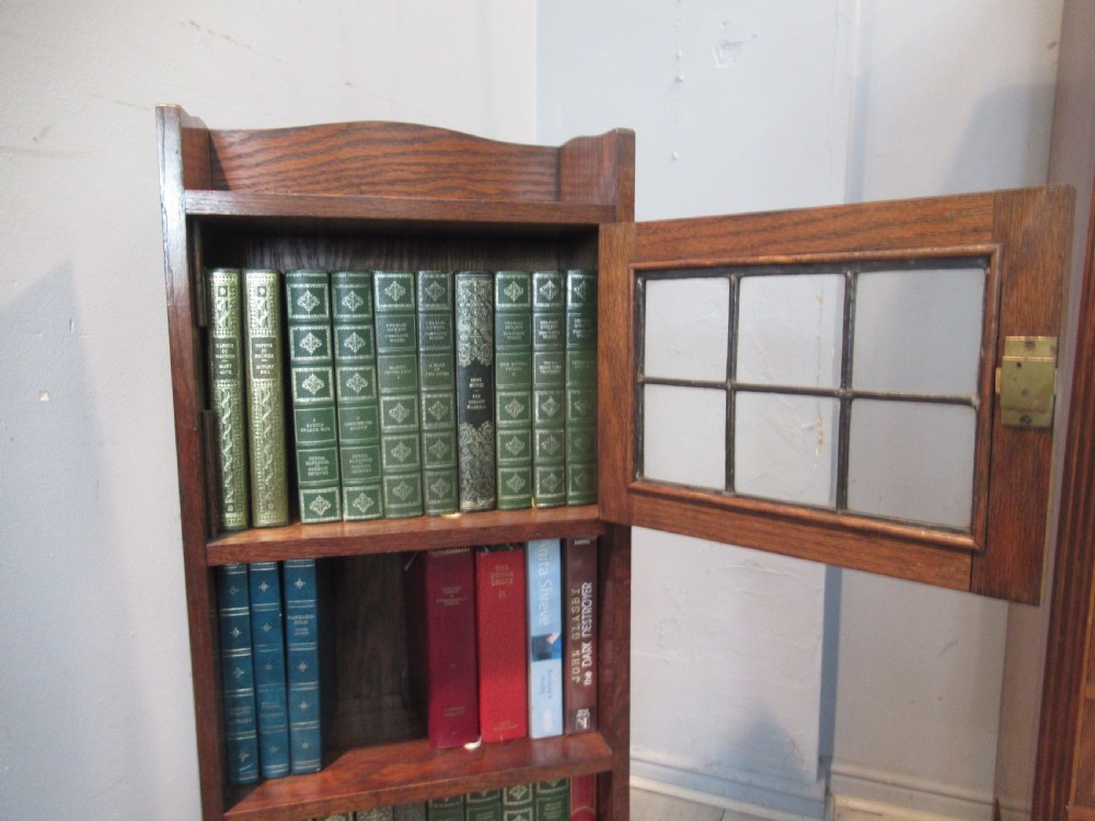 small size oak open bookcase  View II