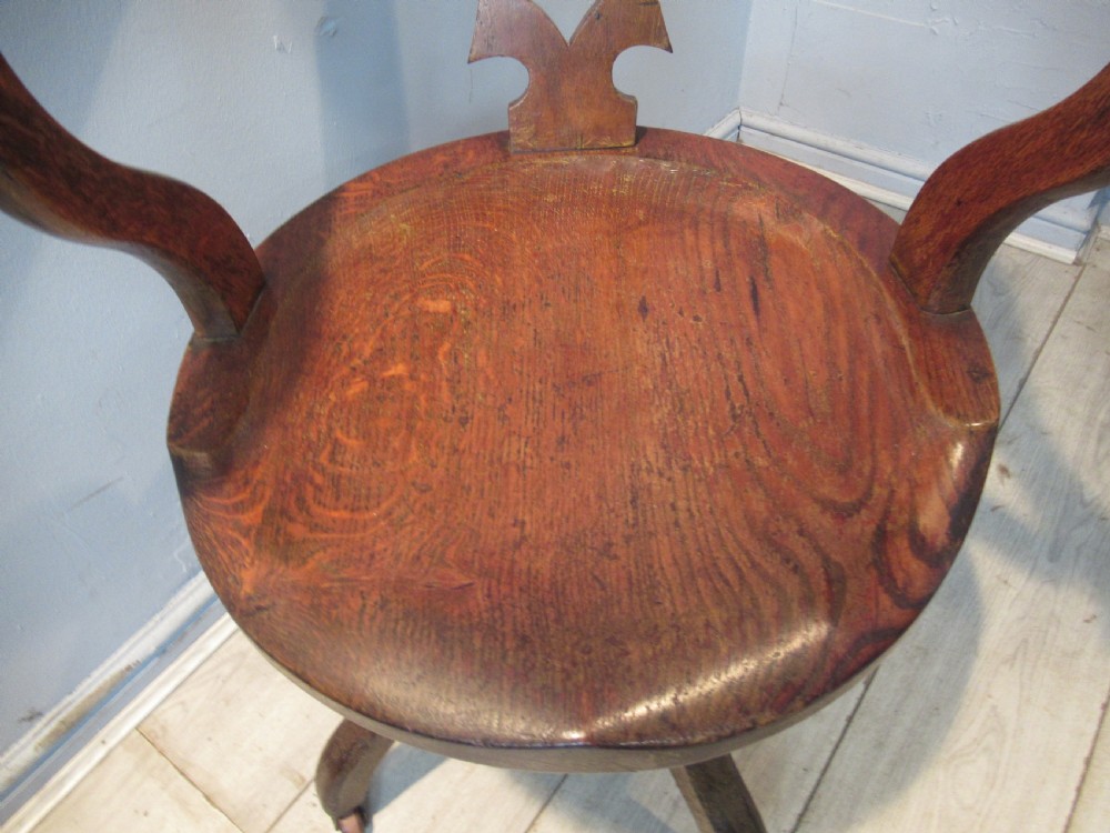 Victorian oak swivel desk arm chair View VI