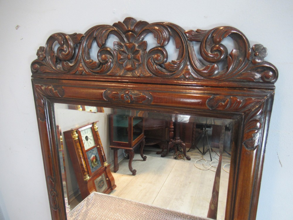 Carved Walnut  framed wall mirror View II