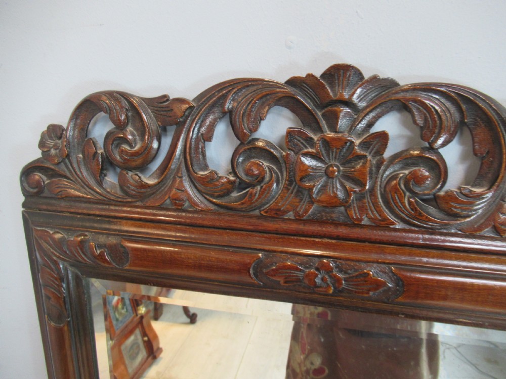 Carved Walnut  framed wall mirror View IV