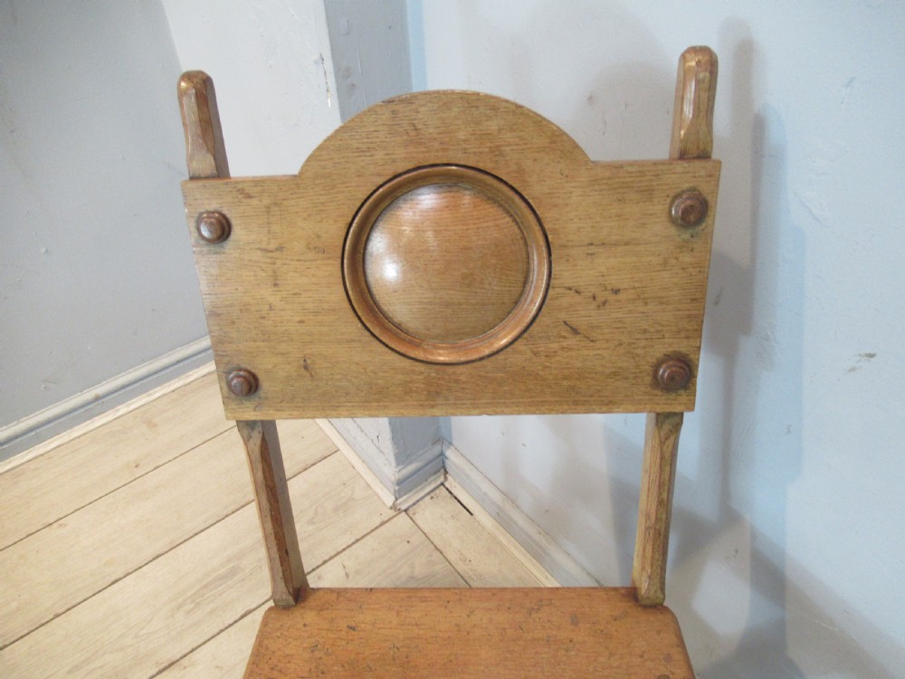 Late Victorian oak  folding chair to library steps View V