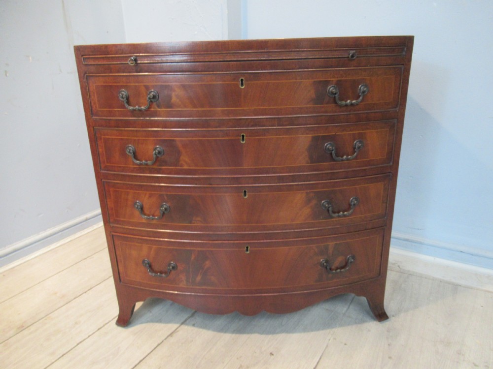 Georgian style mahogany bow front chest of drawers