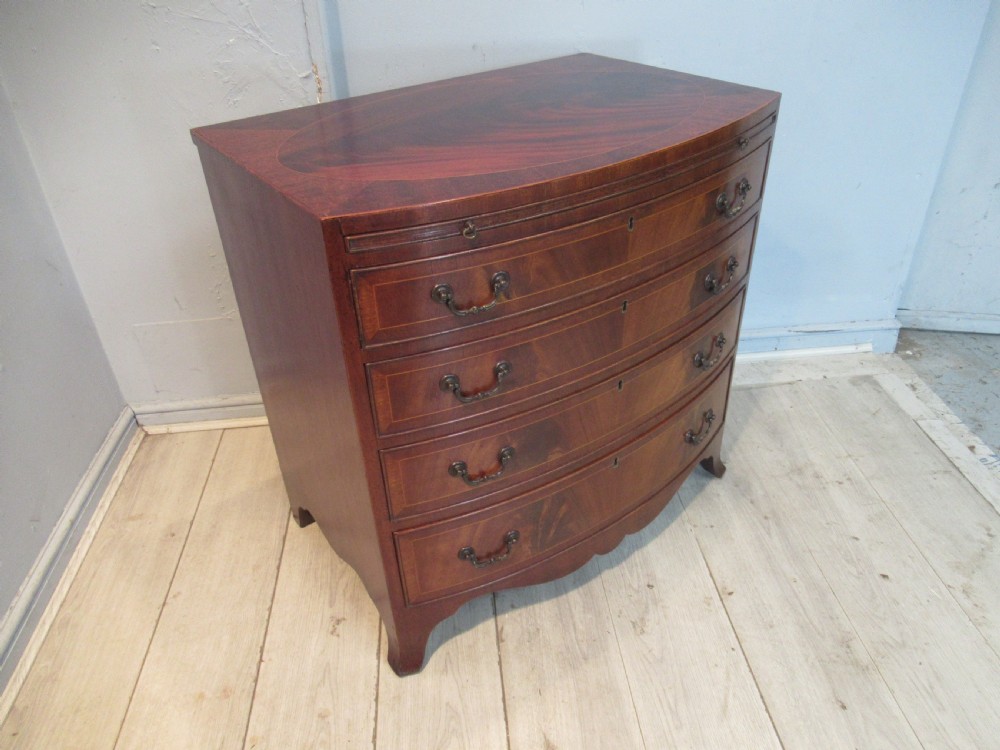 Georgian style mahogany bow front chest of drawers View II