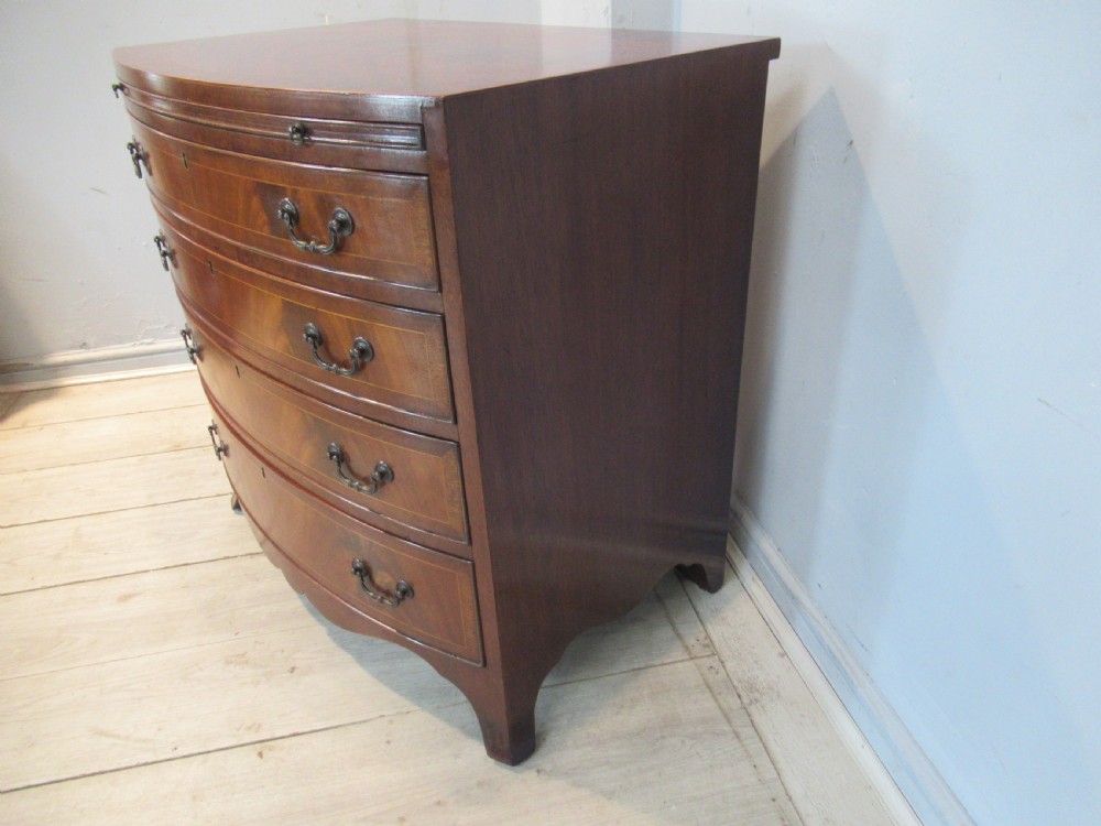 Georgian style mahogany bow front chest of drawers View III