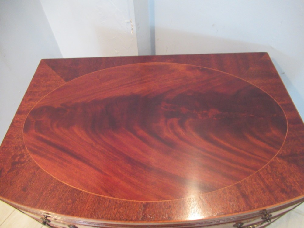 Georgian style mahogany bow front chest of drawers View IV