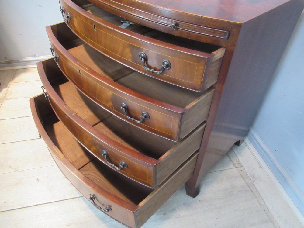 Georgian style mahogany bow front chest of drawers View V