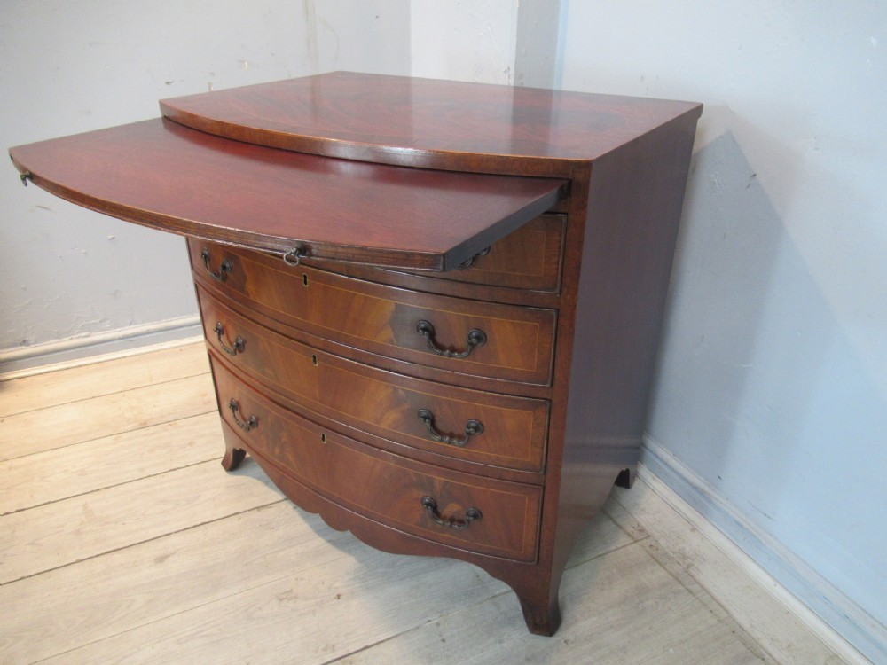 Georgian style mahogany bow front chest of drawers View VII