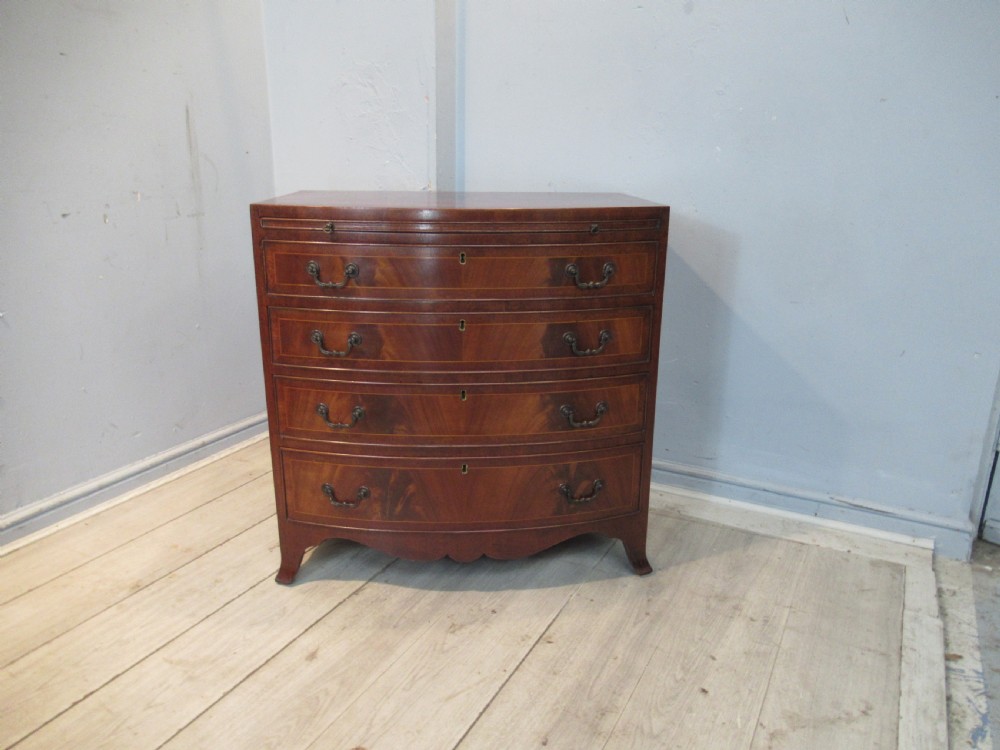 Georgian style mahogany bow front chest of drawers View IX