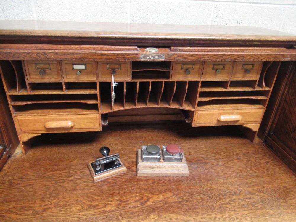 Oak Roll Top desk View II