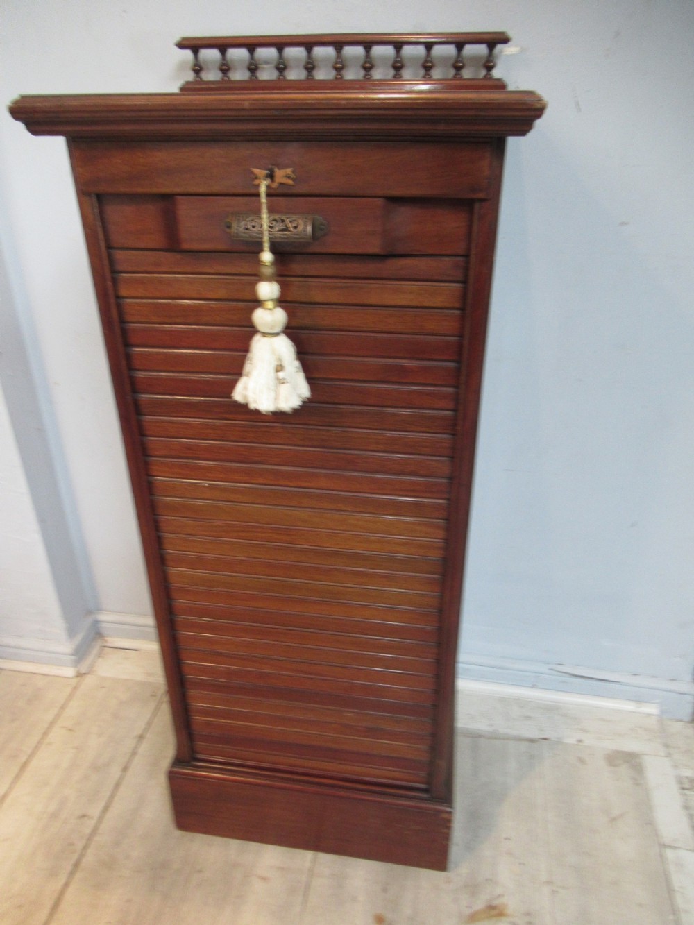 Edwardian mahogany  tambour front file cabinet