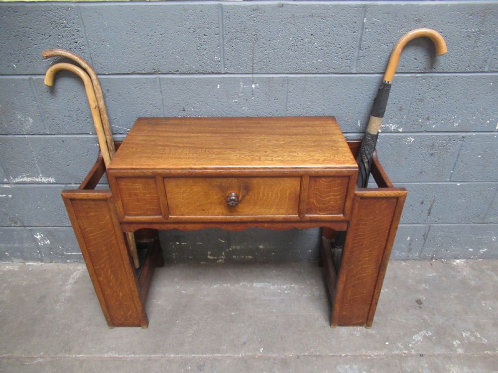 Oak   Art   Deco  period stick stand  side table View II