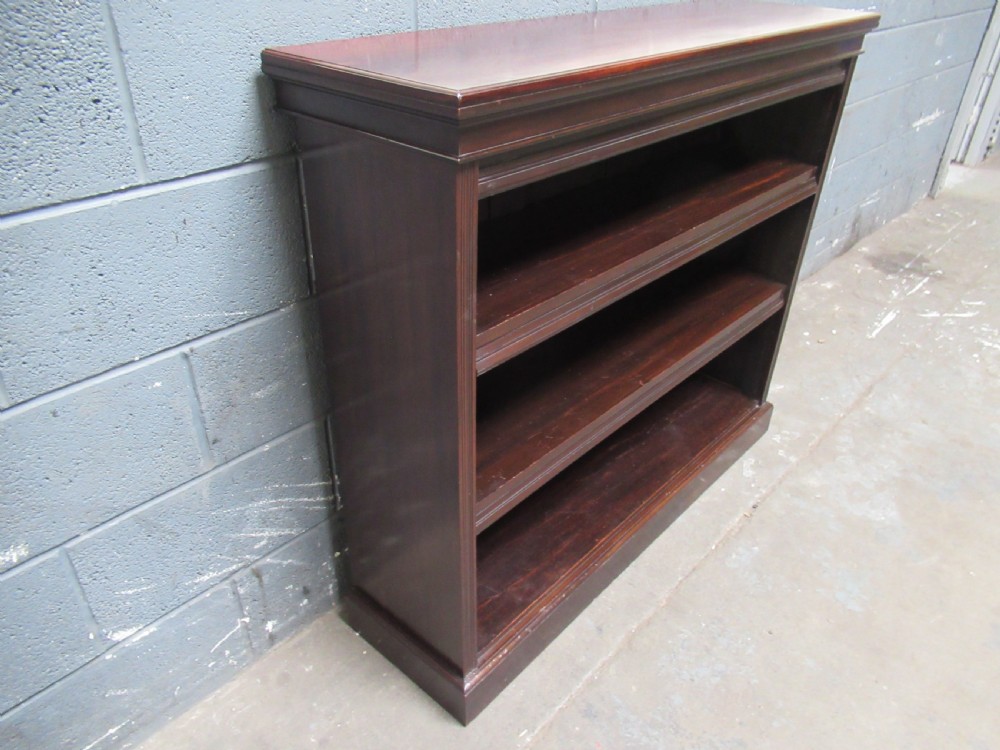 Edwardian    mahogany  open bookcase  View IX