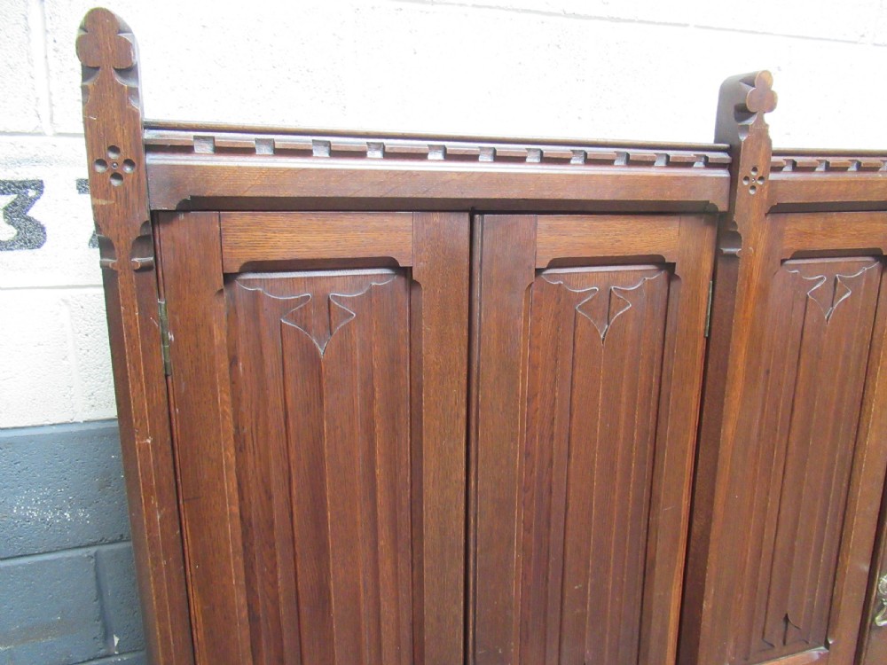 Gothic oak 19th century   Vestry cupboard View IX