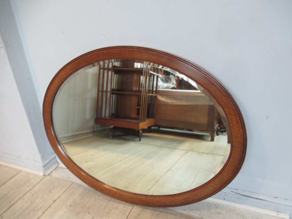  Oval Walnut  framed  1920s  wall mirror
