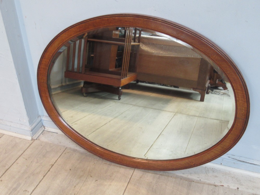  Oval Walnut  framed  1920s  wall mirror View VII