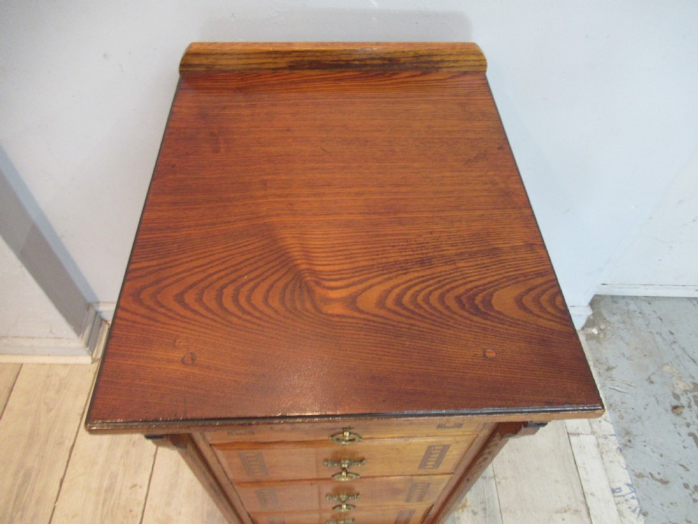 Late Victorian oak pedestal drawers View IV