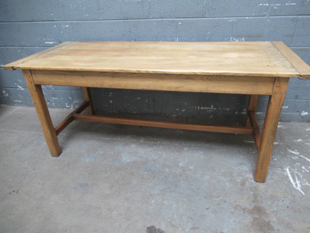 Antique  19th century ash wood farmhouse dining table View II