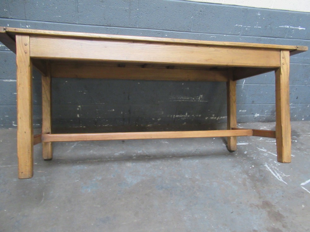 Antique  19th century ash wood farmhouse dining table View VI
