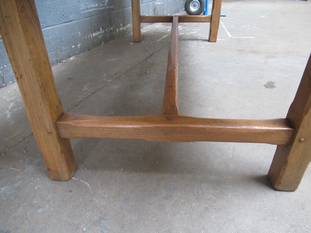 Antique  19th century ash wood farmhouse dining table View XI