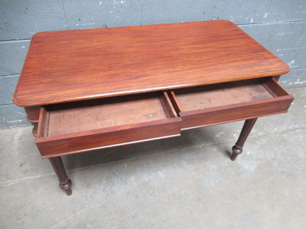 Victorian mahogany  two drawer   side table or desk View VI