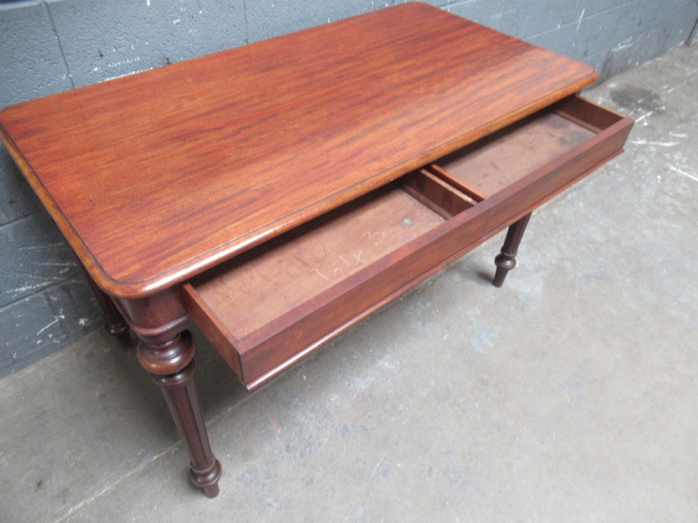 Victorian mahogany  two drawer   side table or desk View VII