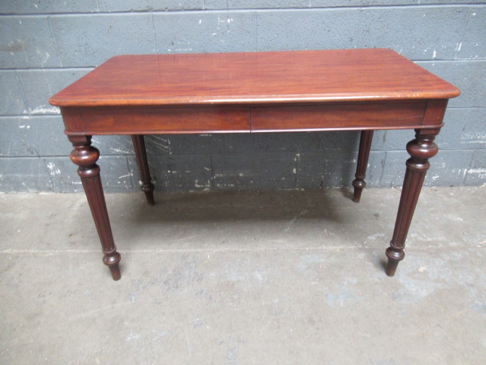 Victorian mahogany  two drawer   side table or desk View X