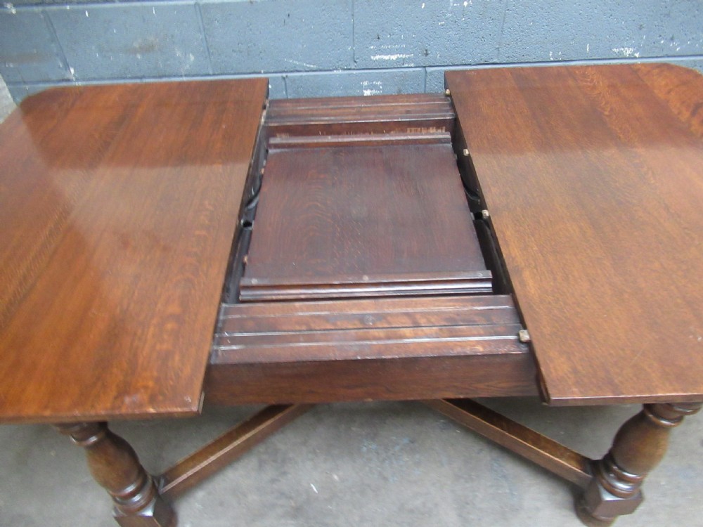 1920s Oak extending dining table View VI
