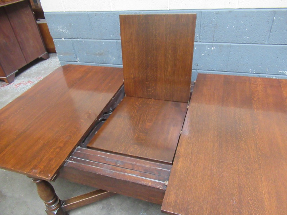 1920s Oak extending dining table View VII