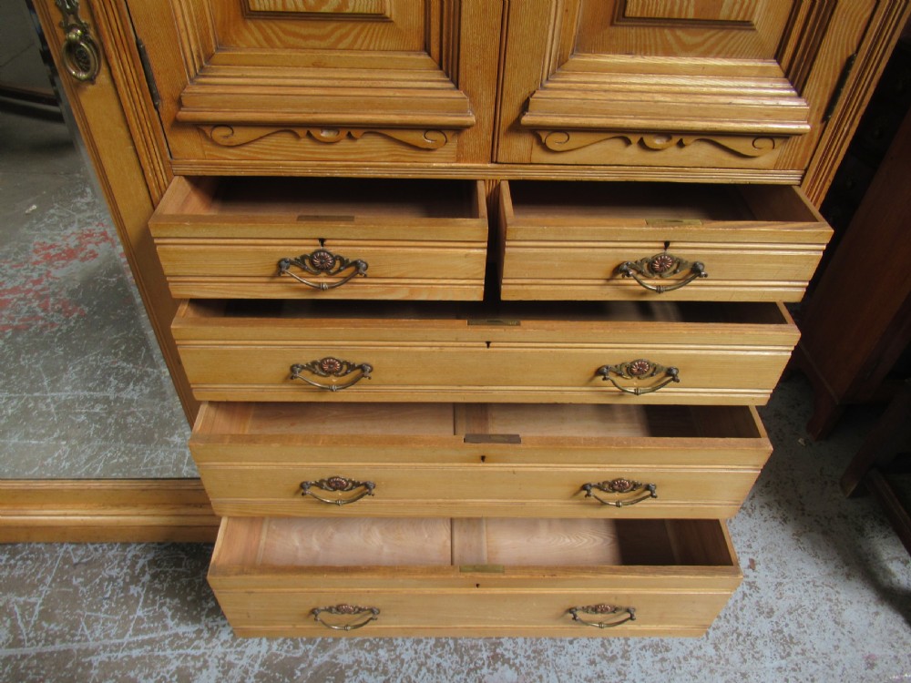 Late Victorian  ash wood   wardrobe  View XI