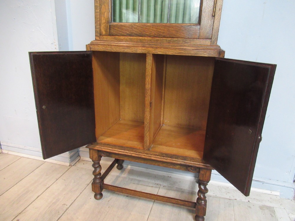 Tall slim size oak  bookcase  View IX