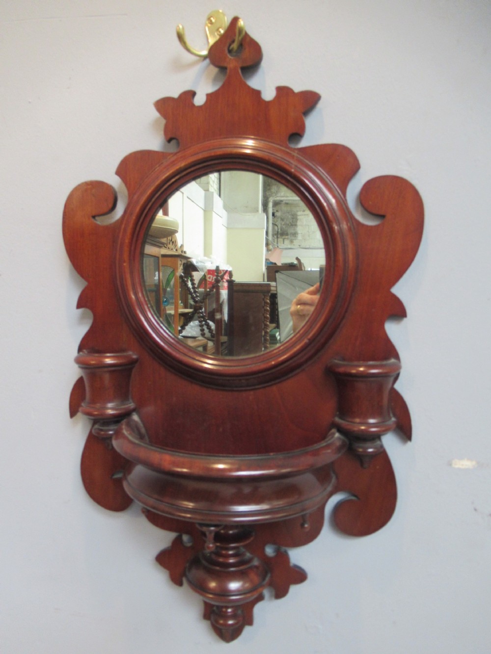 Small Victorian mahogany  shaped wall  mirror
