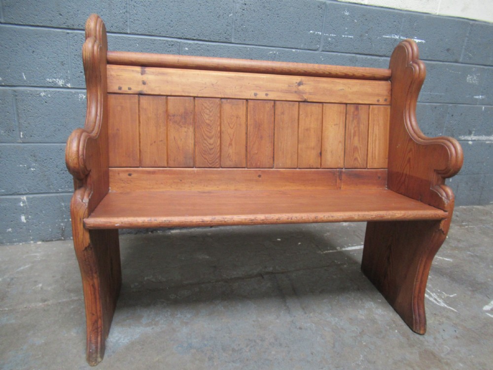 Victorian period pitch pine pew bench seat