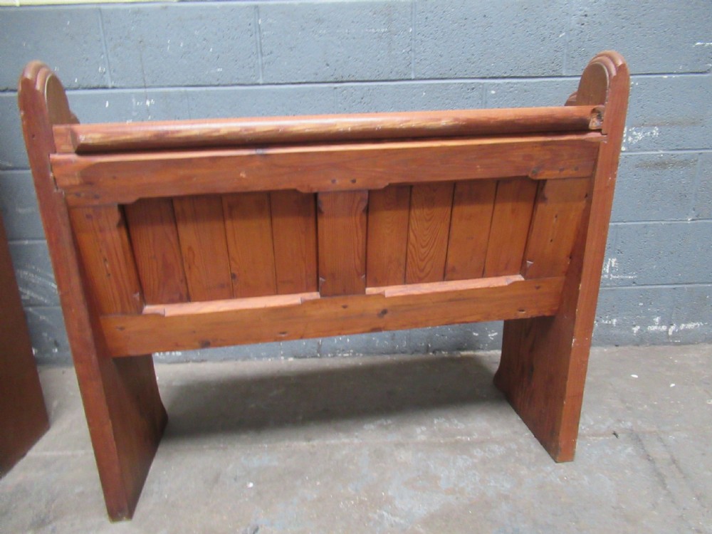 Victorian period pitch pine pew bench seat View VII