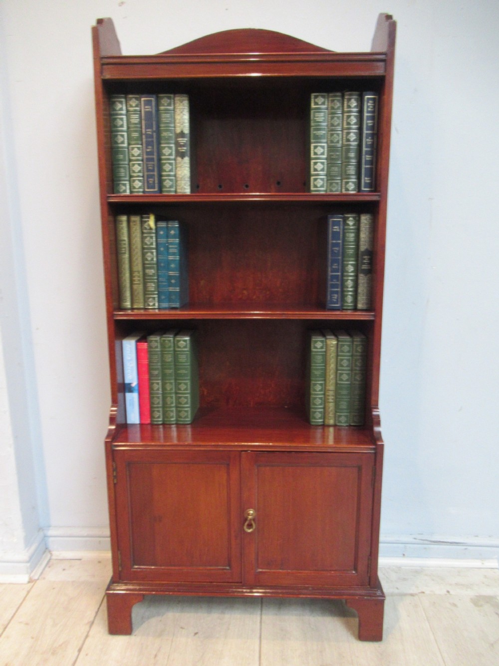Mahogany  slim size open bookcase 