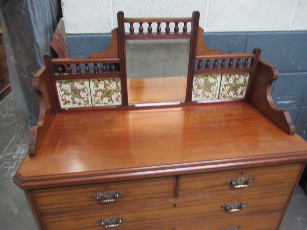 Victorian  pale mahogany  tiled back wash stand View III