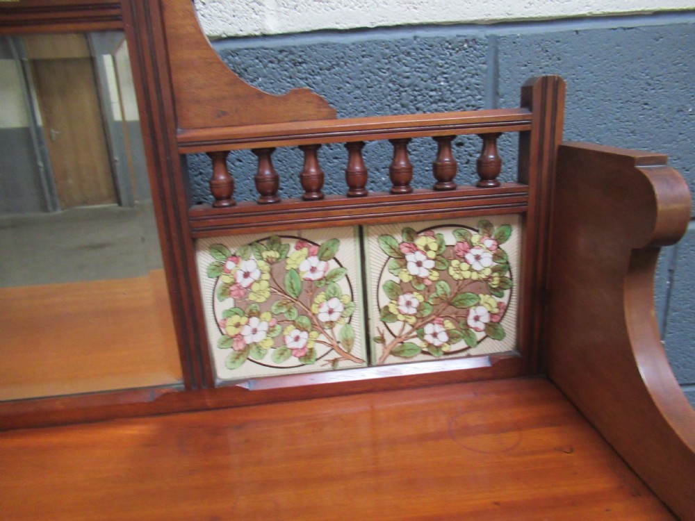 Victorian  pale mahogany  tiled back wash stand View VI