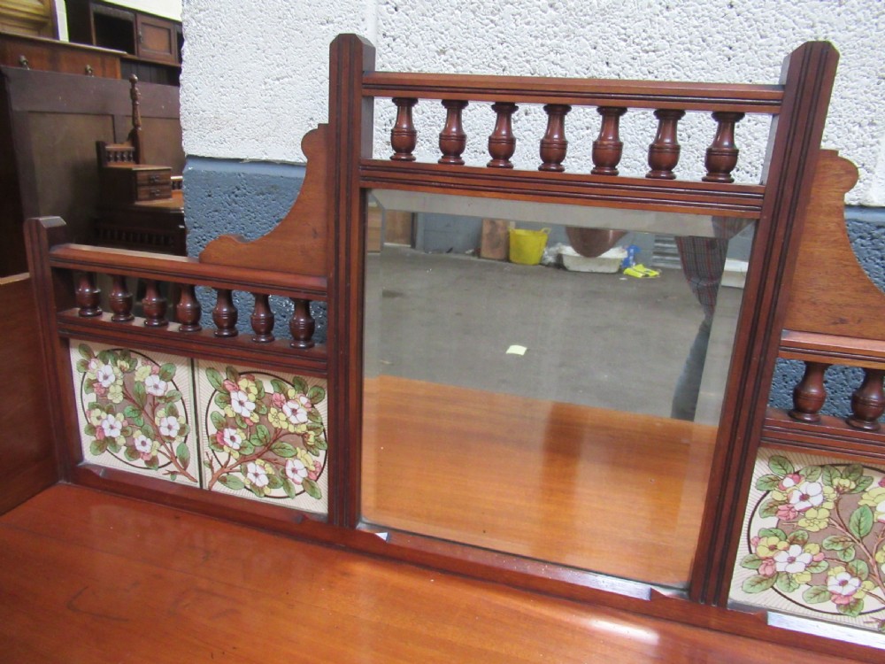 Victorian  pale mahogany  tiled back wash stand View VII