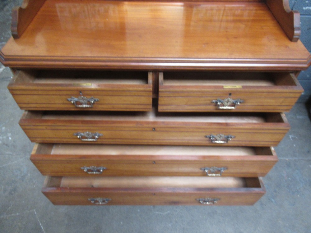 Victorian  pale mahogany  tiled back wash stand View VIII