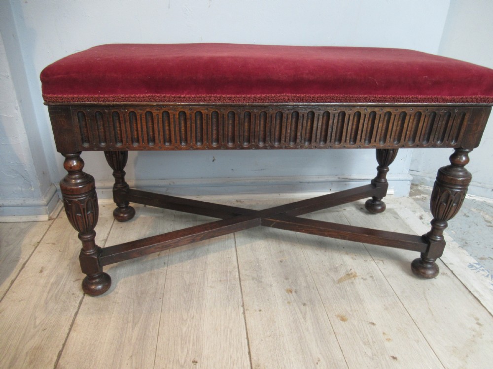 Oak 1920s   piano or dressing stool, with lid storage