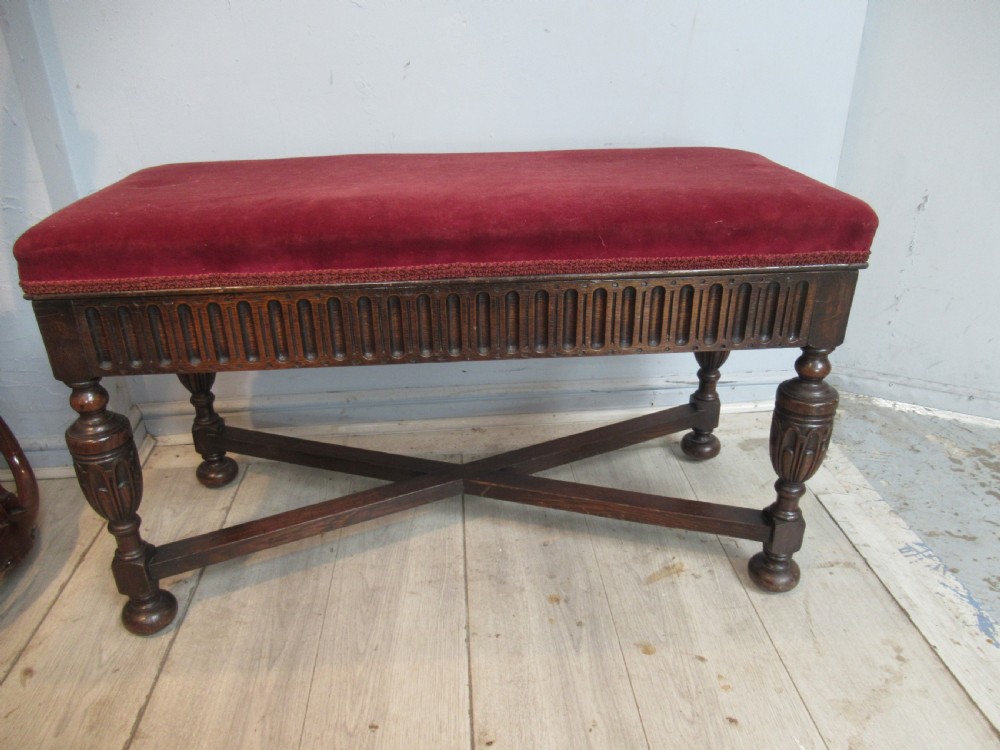 Oak 1920s   piano or dressing stool, with lid storage View VII