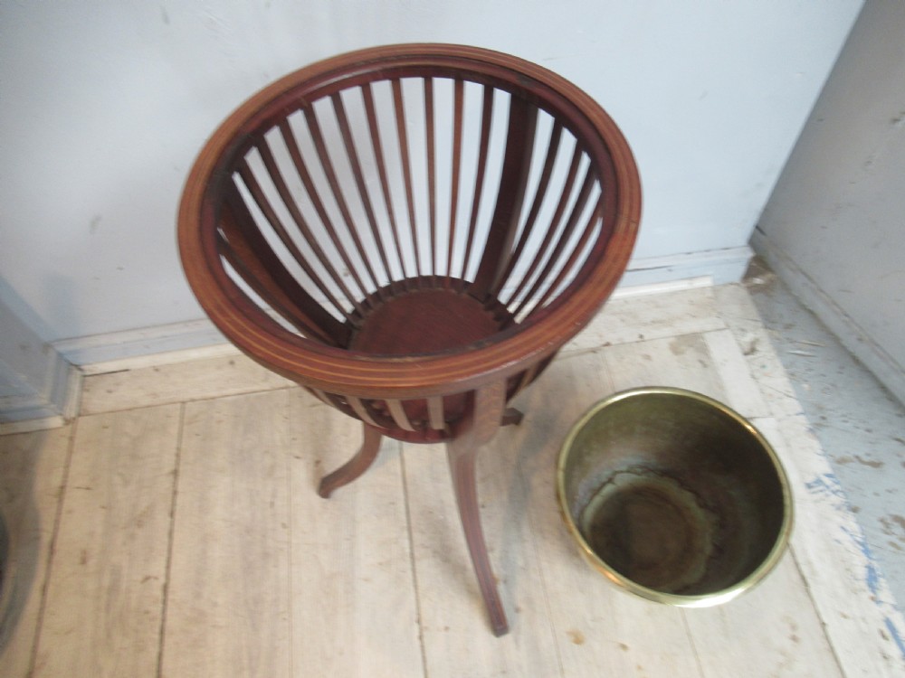 Edwardian mahogany plant holder  View III