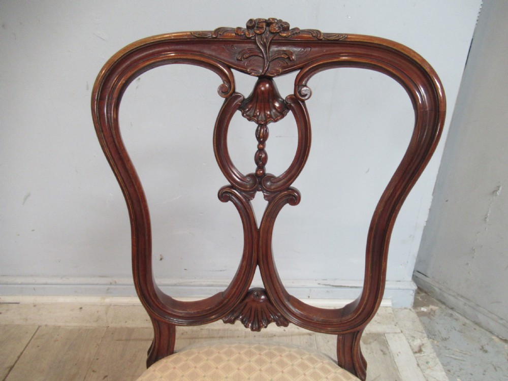 Pair of decorative  walnut Victorian side chairs View VI